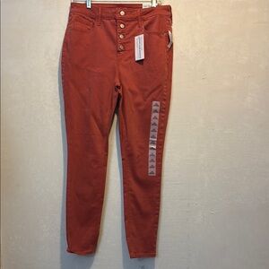 NWT Old Navy Rockstar Super Skinny Jeans Brick Red Size 12
